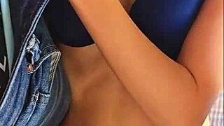 unfaithful slips into blue lingerie for hubby watch