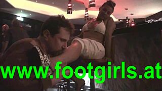 Licking dirty feet in total humiliating domination