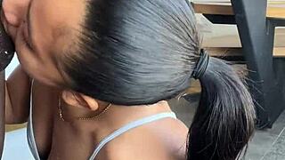 I craved huge cock deepthroat, now face fucked by brazilian whore