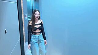 Rough pounding stranger's tight pussy after her perfect natural tits arouse on first date