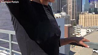 hey girls, suck this big cock barefoot on the patio, wet footjobs threesome outdoor