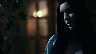 Tattooed dominatrix rips clothes controls redhead slave pussy scissoring vampire lesbian lezdom fuck