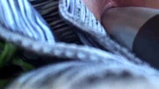 guy strokes with stolen thong in kitchen