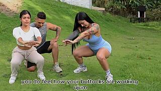 oh fuck yes workout babe dilan clavijo rides cock after sweaty latina tease part 1