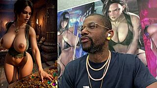 lara croft cosplay snow white slut lactates huge tits bukkake cum fest