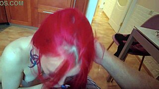 watch redhead teen deepthroat fat old dude's throbbing cock