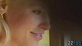 european babe milks massive cumshot after erotic footjob tease