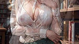 Ever seen a blonde librarian flash her pussy upskirt outside?