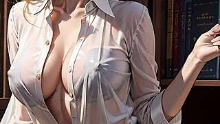 Ever seen a blonde librarian flash her pussy upskirt outside?