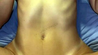 Skinny slut girlfriend pounded deep missionary style