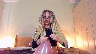Curvy Big Tits Mommy Plays with Custom Balloons Teasingly
