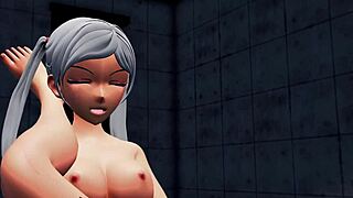 basement yuri bondage playtime scissoring strapon lezdom choking gagging 3d hentai