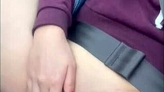 hey pretty shaved milf, masturbate that tight pussy in the car? juicy orgasm