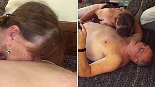 granny norma jean gloved up sucking cock like old hollywood slut pov