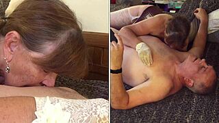 granny norma jean gloved up sucking cock like old hollywood slut pov