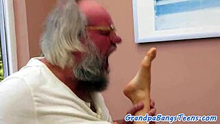 aww cute eurobabe rides old man's cock till he creampies her tight hole