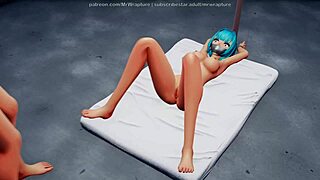 basement yuri bondage playtime scissoring strapon lezdom choking gagging 3d hentai