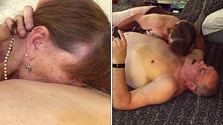 granny norma jean gloved up sucking cock like old hollywood slut pov