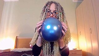 Curvy Big Tits Mommy Plays with Custom Balloons Teasingly