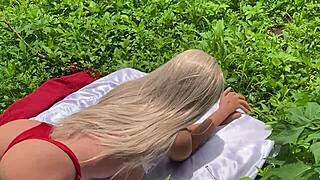 blonde loirinha rams huge sex toy up tight ass while watching husband fuck over 18