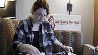 Redhead unboxes tests Maya ovipositor toys tight pussy big clit orgasm