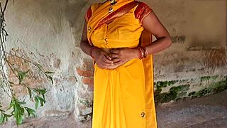 Satin Silk Indian Lover Outdoor Boob Press and Fuck