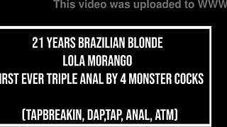 brazilian blonde lola morango, ready for your first triple anal monster cock ride?