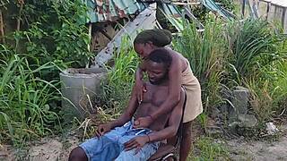 neighbor outdoor quickie pussy pounding in open air