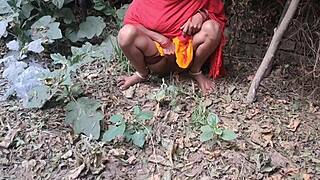 Satin Silk Indian Lover Outdoor Boob Press and Fuck