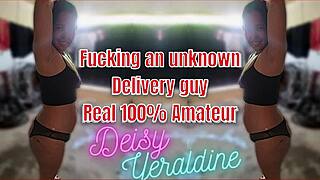 Wife Seduces Fucks Delivery Man Cuckold Watches Hidden