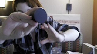 Redhead unboxes tests Maya ovipositor toys tight pussy big clit orgasm
