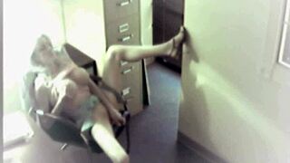 Busty Office Slut Savagely Toys Dripping Pussy!