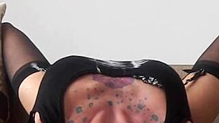 Rough bdsm slave choked deepthroated gagging on cock submissive