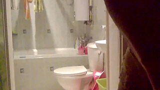 tranny strokes her hard cock in hot solo masturbation