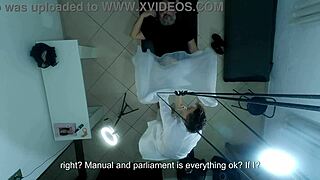 horny patient at urologist fingers asshole ends in broken assplay strapon