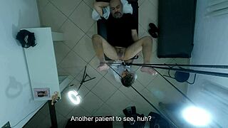 horny patient at urologist fingers asshole ends in broken assplay strapon