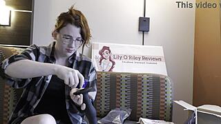 Redhead unboxes tests Maya ovipositor toys tight pussy big clit orgasm