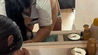 hot colombian babe visits and gets fucked hard while alone