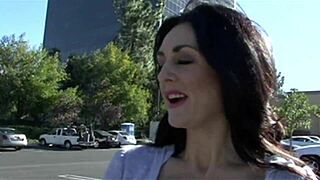 lake russell teases with her interracial blowjob and swallow skills