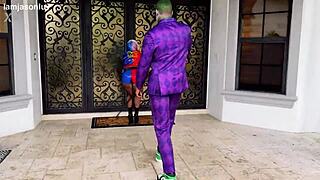 jason luv unloads creampie in kali roses as harley quinn