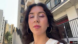 dare you watch her beg for facial cumwalk after street blowjob?