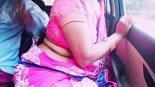 Hey boyfriend, this Indian housewife in saree cheats wildly in car with dirty Telugu talk sex