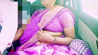 indian housewife in saree flirts dirty with driver during steamy car sex session