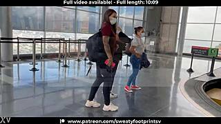 Sweaty sneakers and socks stripped off in public cableway thrill