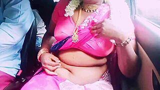Hey boyfriend, this Indian housewife in saree cheats wildly in car with dirty Telugu talk sex