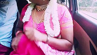 Hey boyfriend, this Indian housewife in saree cheats wildly in car with dirty Telugu talk sex