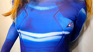 i explore trans samus cosplay with gentle chest taps and lactation flow