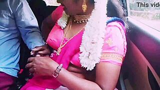 Hey boyfriend, this Indian housewife in saree cheats wildly in car with dirty Telugu talk sex