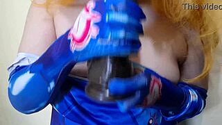 i explore trans samus cosplay with gentle chest taps and lactation flow