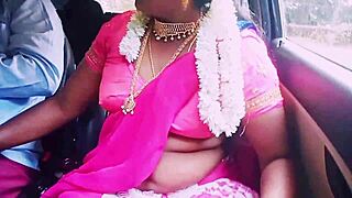Hey boyfriend, this Indian housewife in saree cheats wildly in car with dirty Telugu talk sex